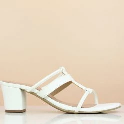 Inc.5 SALE BLOCK HEEL MULE-WHITE