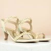 Inc.5 KITTEN HEEL CASUAL SANDAL-BEIGE