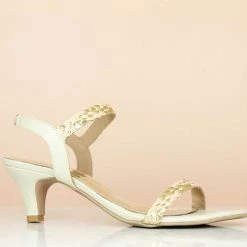Inc.5 KITTEN HEEL CASUAL SANDAL-BEIGE