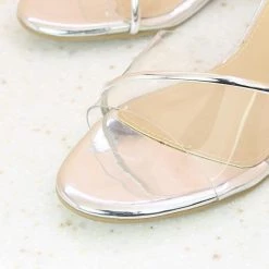 Inc.5 KITTEN HEEL TRANSPARENT MULE-SILVER Casual