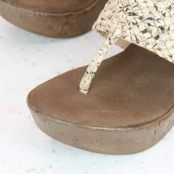 Inc.5 Casual WOVEN STRAP PLATFORM THONG-BEIGE