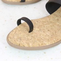 Inc.5 SALE CORK BASE FLAT SANDAL-BLACK