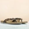 Inc.5 SNAKE PRINTED FLAT THONG-ANTIQUE GOLD