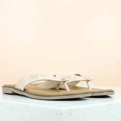 Inc.5 SALE SNAKE PRINTED FLAT THONG-ROSE GOLD