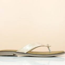 Inc.5 SALE SNAKE PRINTED FLAT THONG-ROSE GOLD