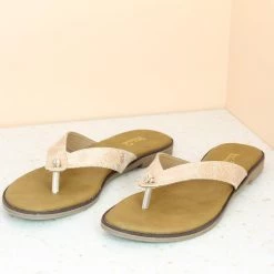 Inc.5 SALE SNAKE PRINTED FLAT THONG-ROSE GOLD