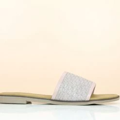 Inc.5 SALE TEXTURED FLAT MULE-DARK BEIGE