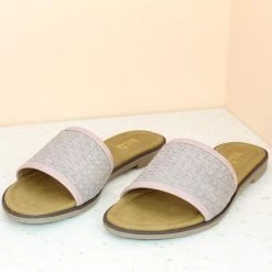 Inc.5 SALE TEXTURED FLAT MULE-DARK BEIGE
