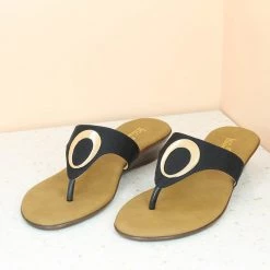 Inc.5 BASIC CASUAL THONG-BLACK SALE