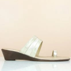 Inc.5 SNAKE PRINT TOE POST-GOLD