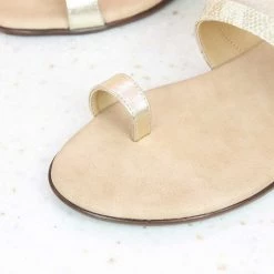 Inc.5 SNAKE PRINT TOE POST-GOLD