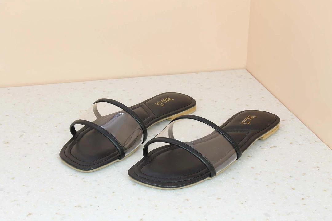 Inc.5 SALE TRANSPARENT FLAT CASUAL MULE-BLACK 5 Inc.5 SALE TRANSPARENT FLAT CASUAL MULE-BLACK