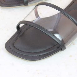Inc.5 SALE TRANSPARENT FLAT CASUAL MULE-BLACK 9 Inc.5 SALE TRANSPARENT FLAT CASUAL MULE-BLACK