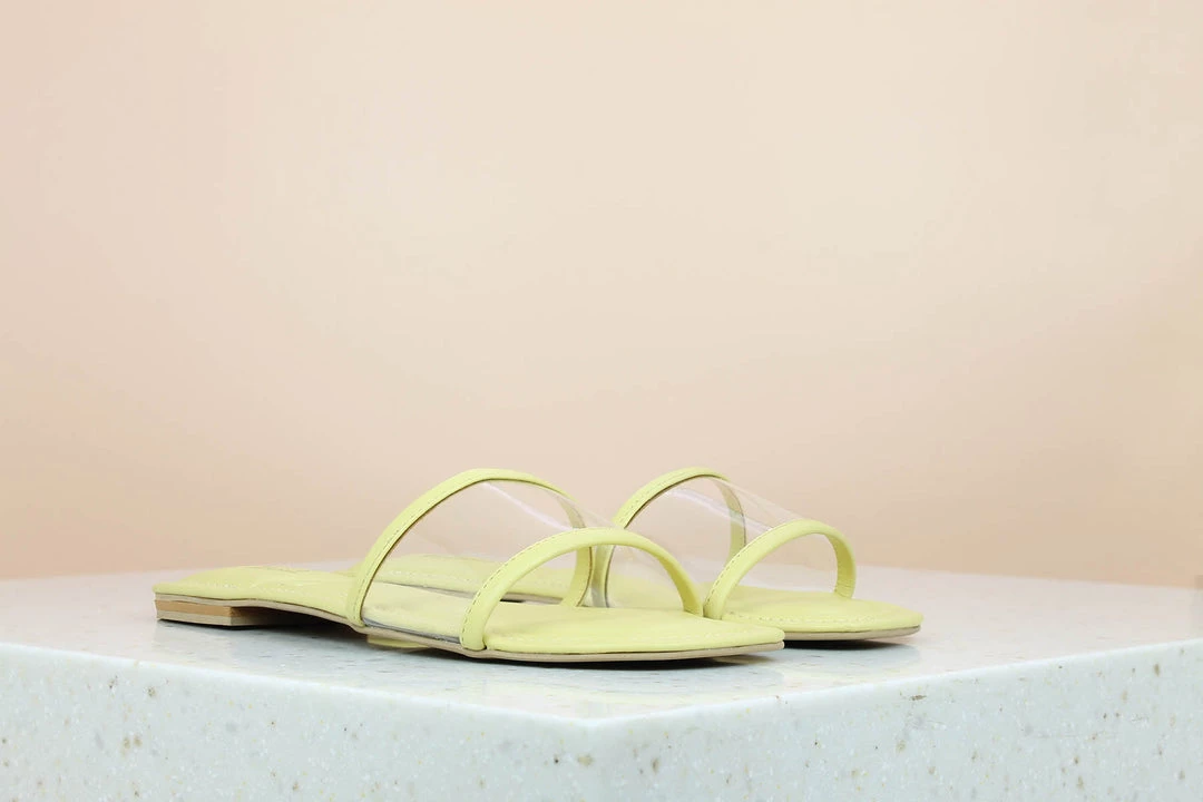 Inc.5 TRANSPARENT FLAT MULE-YELLOW 3 Inc.5 TRANSPARENT FLAT MULE-YELLOW