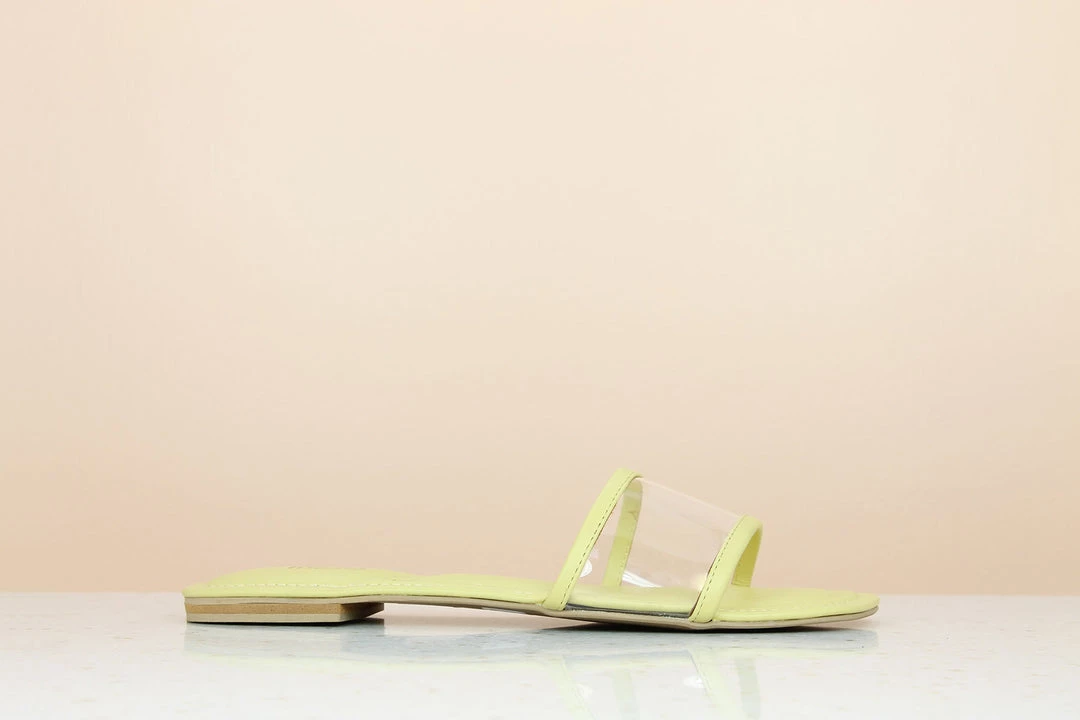 Inc.5 TRANSPARENT FLAT MULE-YELLOW 4 Inc.5 TRANSPARENT FLAT MULE-YELLOW