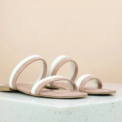 Inc.5 FLAT DOUBLE STRAP MULE-PEACH SALE