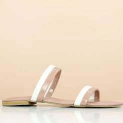 Inc.5 FLAT DOUBLE STRAP MULE-PEACH SALE