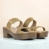 Inc.5 SALE DOUBLE STRAP BLOCK HEEL-TAN