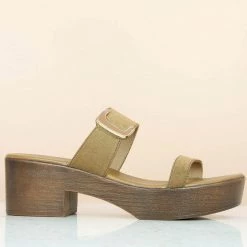 Inc.5 SALE DOUBLE STRAP BLOCK HEEL-TAN