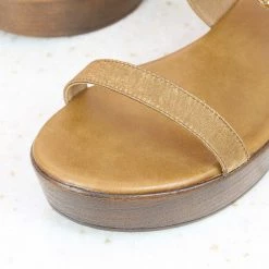 Inc.5 SALE DOUBLE STRAP BLOCK HEEL-TAN