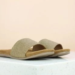 Inc.5 FLAT COMFORT MULES-ANTIQUE GOLD Casual