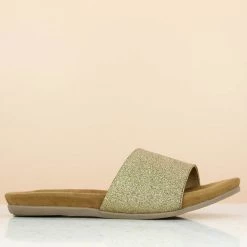 Inc.5 FLAT COMFORT MULES-ANTIQUE GOLD Casual