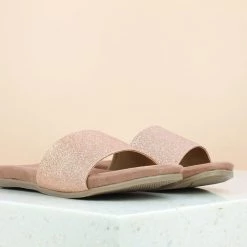 Inc.5 FLAT COMFORT MULES-ROSE GOLD