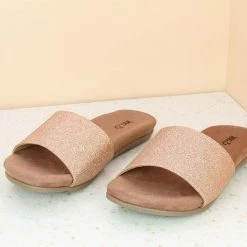 Inc.5 FLAT COMFORT MULES-ROSE GOLD