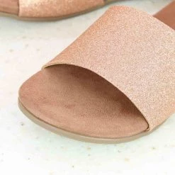 Inc.5 FLAT COMFORT MULES-ROSE GOLD