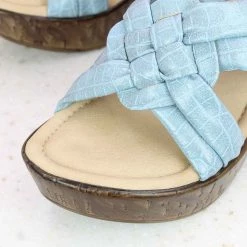 Inc.5 PLATFORM CASUAL PU MULE-BLUE