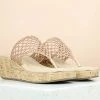Inc.5 WOVEN PLATFORM THONG - ROSE GOLD