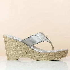 Inc.5 SNAKE PRINK PLATFORM THONG-GUN METAL SALE