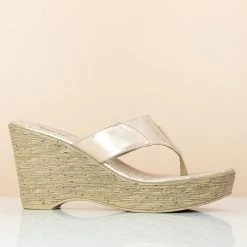 Inc.5 SALE SNAKE PRINK PLATFORM THONG-ROSE GOLD