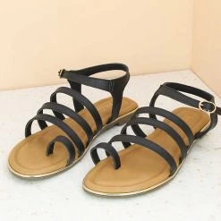 Inc.5 FLAT STRAPY SANDAL-BLACK SALE