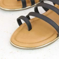 Inc.5 FLAT STRAPY SANDAL-BLACK SALE
