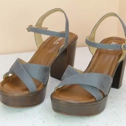 Inc.5 HIGH BLOCK HEEL SANDAL-GREY
