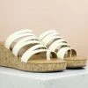 Inc.5 CORK COVERED CASUAL PLATFORM-BEIGE