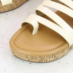 Inc.5 CORK COVERED CASUAL PLATFORM-BEIGE