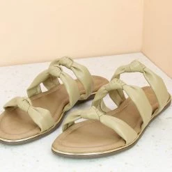 Inc.5 KNOTTED DOUBLE STRAP FLAT-BEIGE