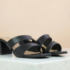 Inc.5 SALE BLOCK HEEL CASUAL MULE-BLACK
