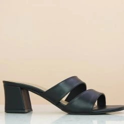 Inc.5 SALE BLOCK HEEL CASUAL MULE-BLACK