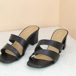Inc.5 SALE BLOCK HEEL CASUAL MULE-BLACK