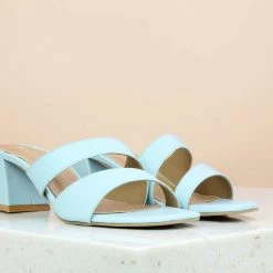 Inc.5 BLOCK HEEL MULE-BLUE