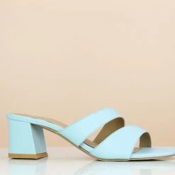 Inc.5 BLOCK HEEL MULE-BLUE