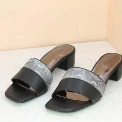 Inc.5 BLOCK CASUAL HARD HEEL SLIPON-BLACK