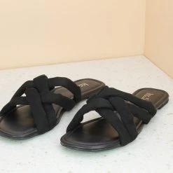 Inc.5 SALE FLAT SUEDE MULE-BLACK