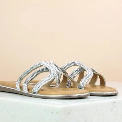 Inc.5 FLAT CASUAL MULE-SILVER