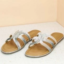 Inc.5 FLAT CASUAL MULE-SILVER