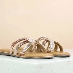 Inc.5 FLAT CASUAL MULE-ROSE GOLD SALE
