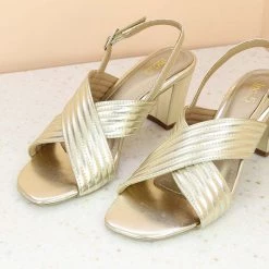 Inc.5 SALE BLOCK HEEL METALLIC SANDAL